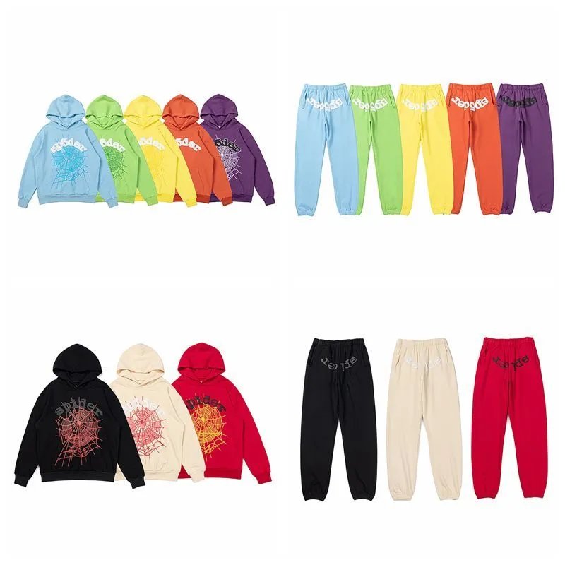 555 Spider Web Foam Print Hoodie and Jogger Set