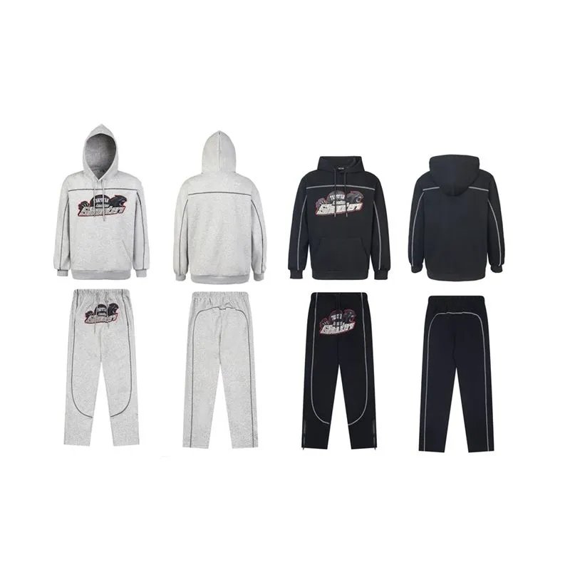 Tiger Head Embroidered Hoodie and Sweatpants Set photo 6
