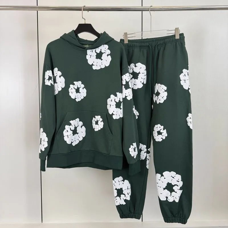 Embossed Cotton Hooded Hoodie and Sweatpants Set photo 8