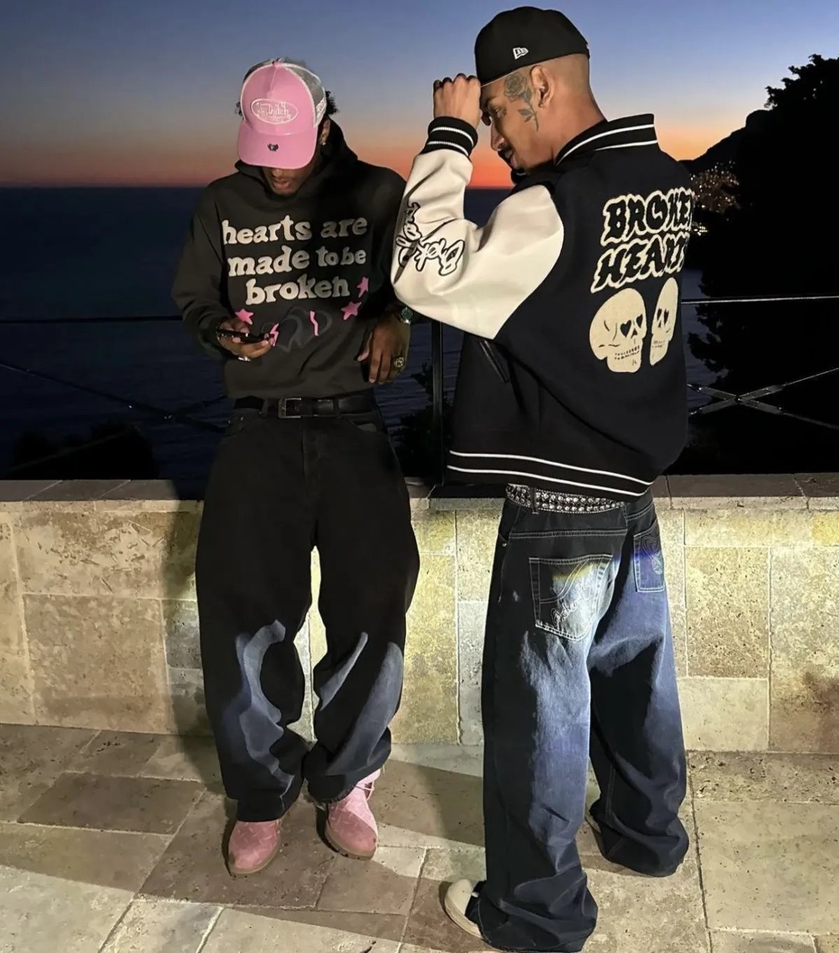 Broken Planet Foil Print Fleece Hoodie and Pants Set photo 8