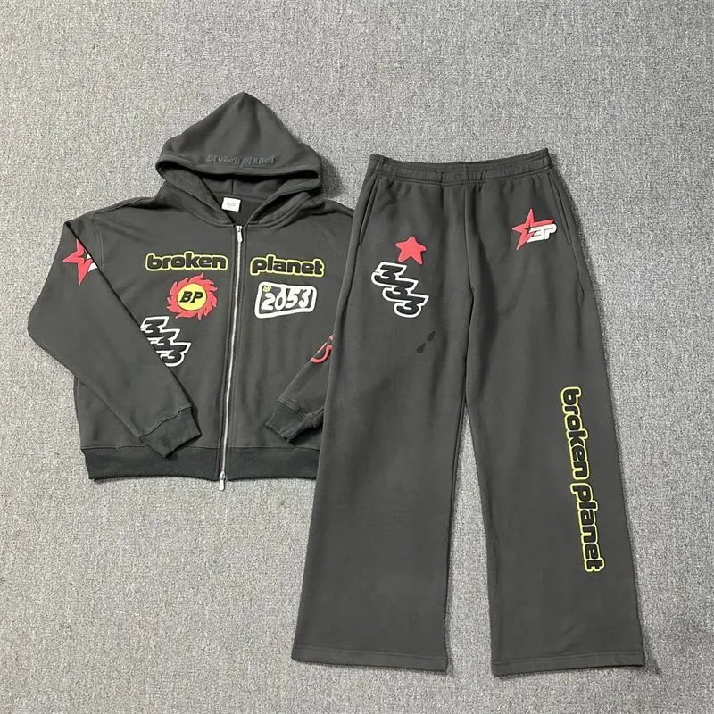 Printed Hoodie and Sweatpants Set