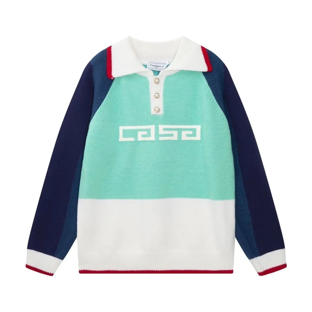Letter Jacquard Knit Polo Shirt photo 5