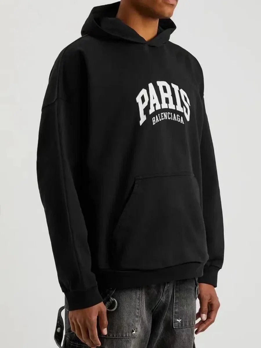 Black Tokyo Tower Graphic Oversized Hoodie