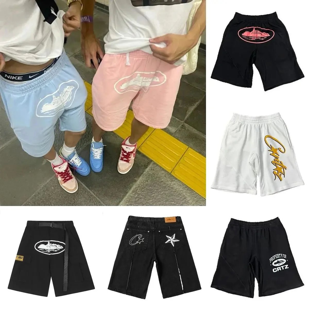 Printed Elastic Waist Shorts