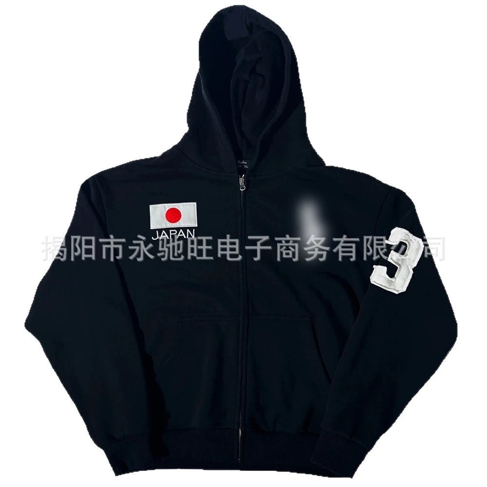 Oversized Hooded Washed-Effect Casual Men's Hoodie with Embroidery, Japanese-Inspired Streetwear & American Retro Style [Summer Edition]