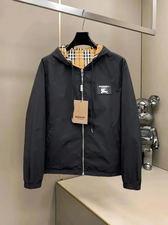 Burberry Jackets Reversible Hooded Zip Jacket with Check Side product detail image 10