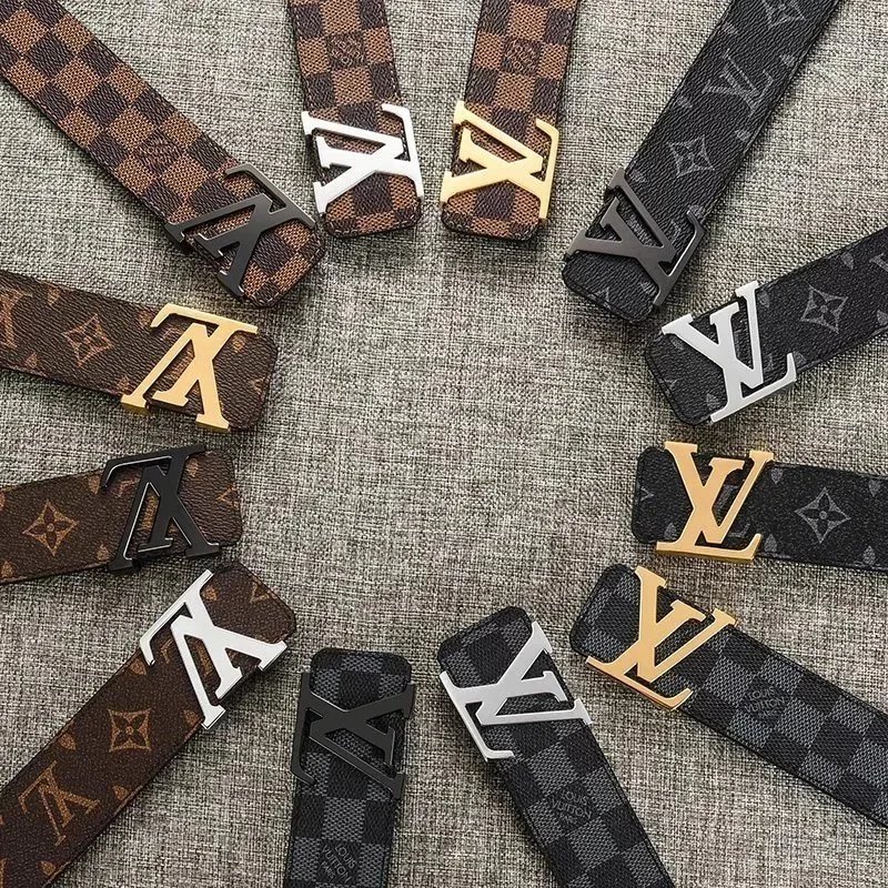 LV Monogram Belt with Gold Silver Black Buckle - 201565