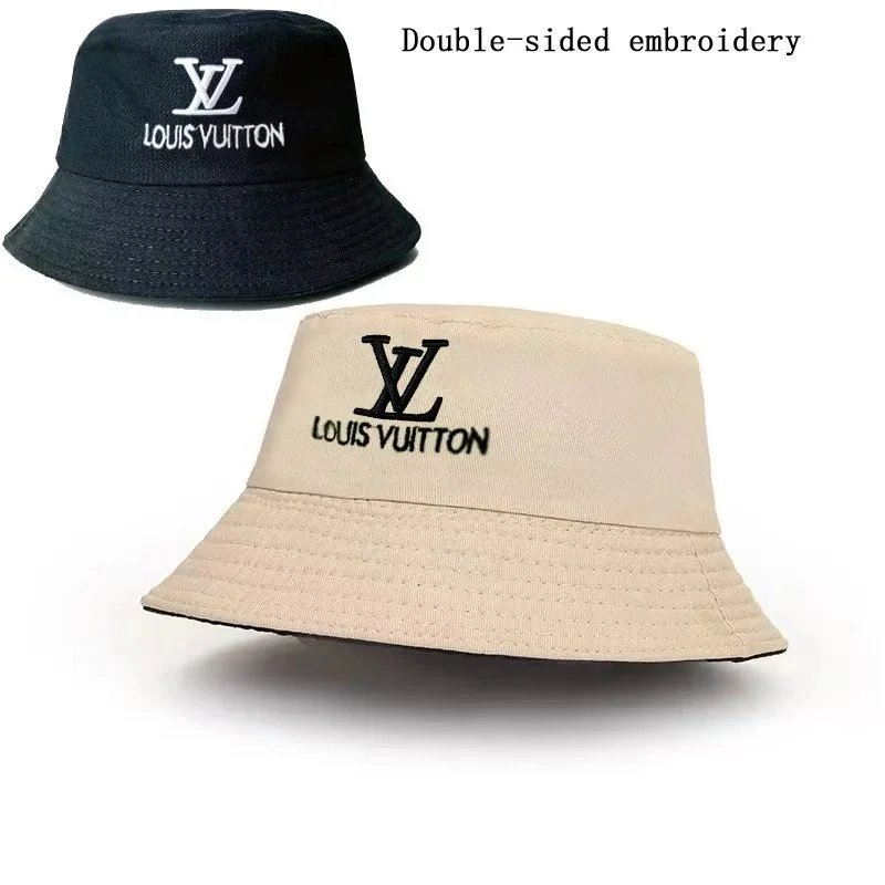 Louis Vuitton Hats Reversible embroidered bucket hat — L-V beige black (can be worn on both sides)