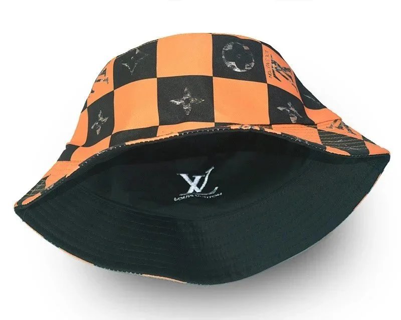 Louis Vuitton Hats Reversible embroidered bucket hat — L-V Black and orange