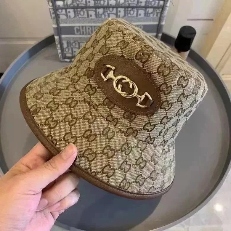 Louis Vuitton Hats Reversible embroidered bucket hat — G-ucci Brown gold buckle