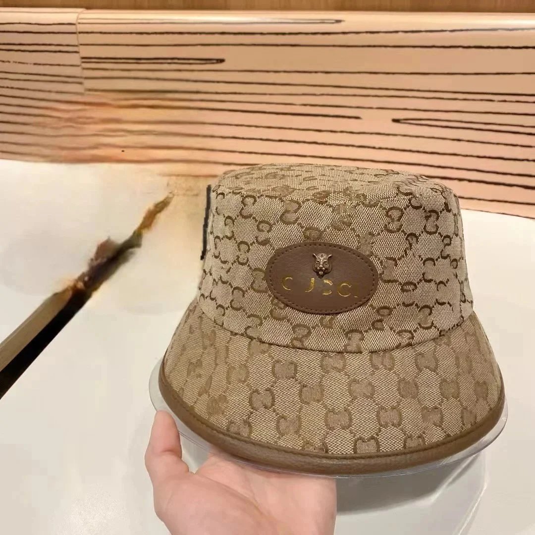 Louis Vuitton Hats Reversible embroidered bucket hat — G-ucci brown tiger head