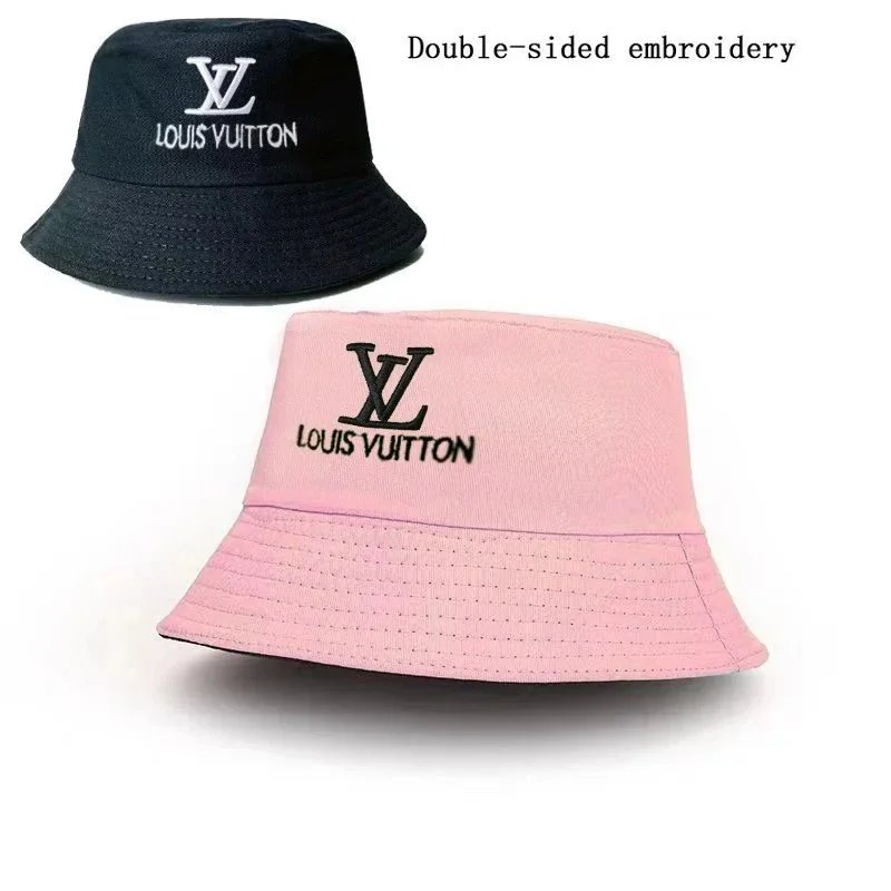 Louis Vuitton Hats Reversible embroidered bucket hat — L-V pink black (can be worn on both sides)