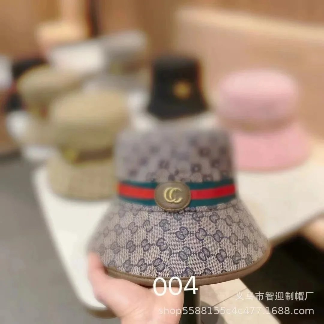 Louis Vuitton Hats Reversible embroidered bucket hat — G-ucci Sea blue ribbon gold buckle
