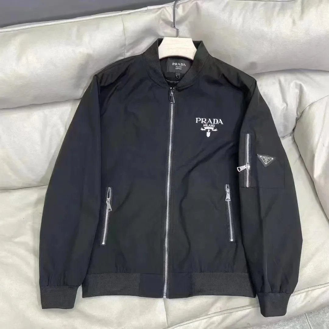 Prada Tracksuits Black zip-up hooded tracksuit with triangle logo patches — Prada17