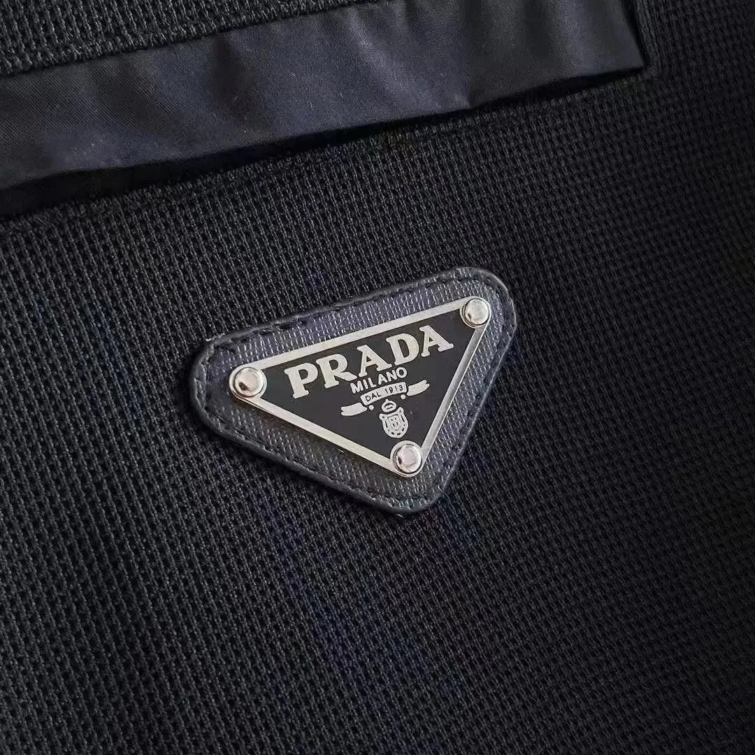 Prada Tracksuits Black zip-up hooded tracksuit with triangle logo patches image 3