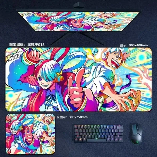 Design One Piece Ultra Vibrant Anime Mouse Pad Set Multicolor Computer Accessories - 1