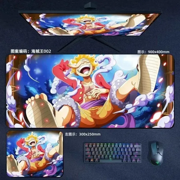 Design One Piece Monkey D. Luffy Large Gaming Mouse Pad Multicolor Computer Accessory Computer Accessories - 1
