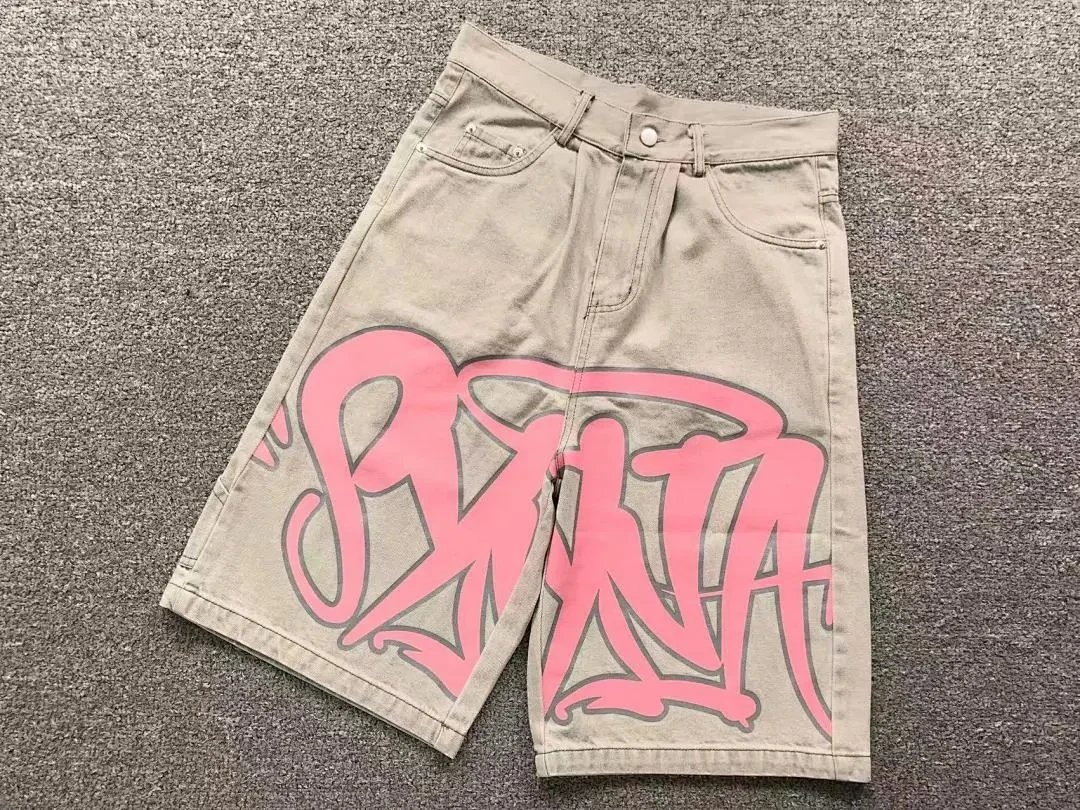 Unbranded Shorts Denim with graffiti-style front print image 3