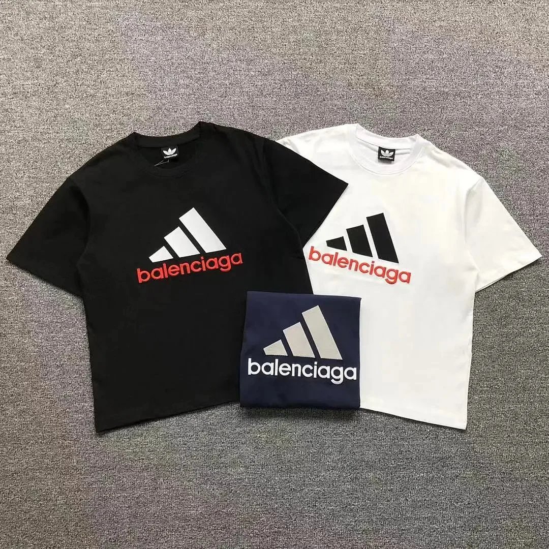 Balenciaga T-Shirts Short-Sleeve Three-Stripe Logo Graphic product image