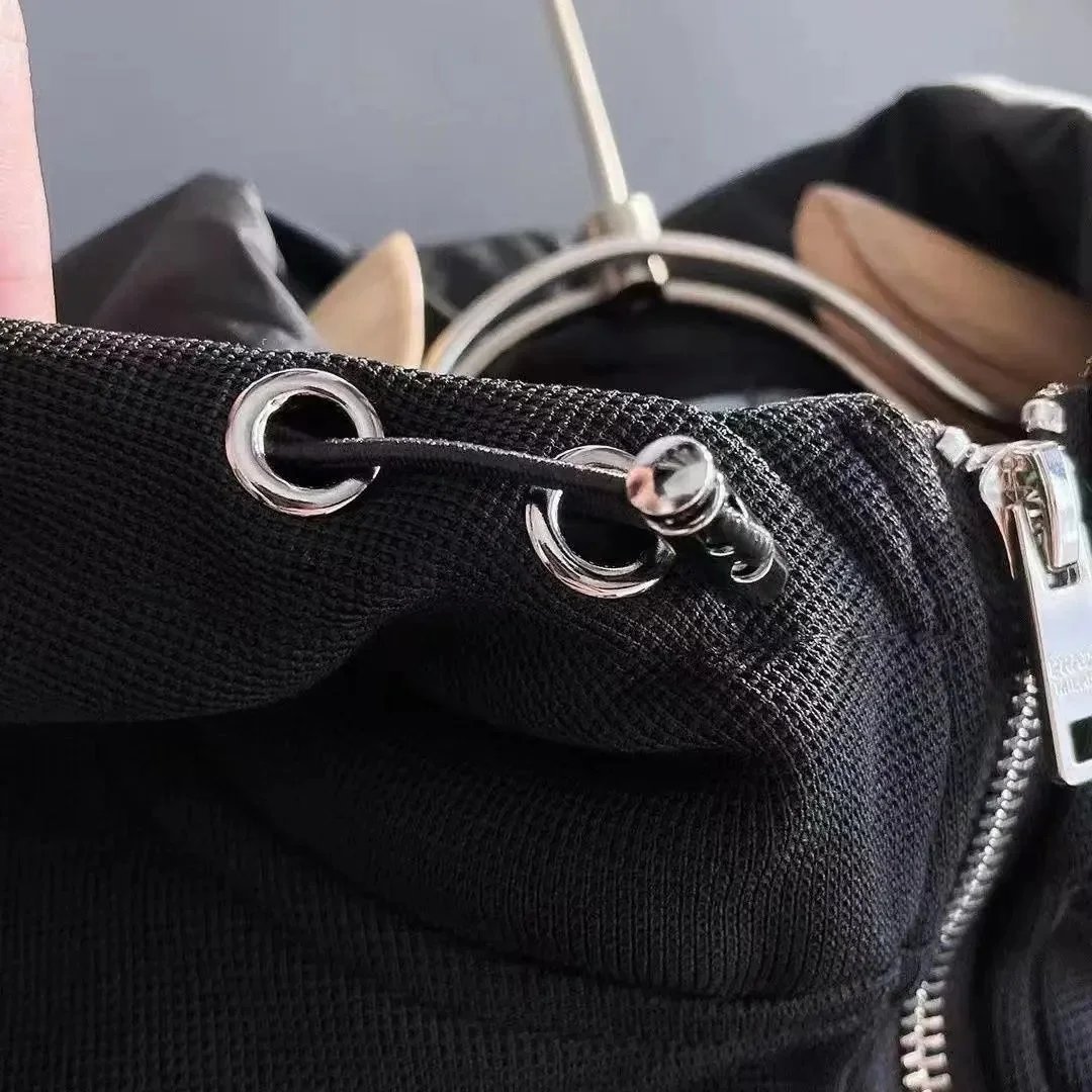 Prada Tracksuits Black zip-up hooded tracksuit with triangle logo patches image 4