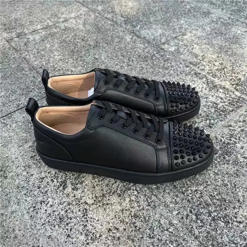 3 black leather head nails