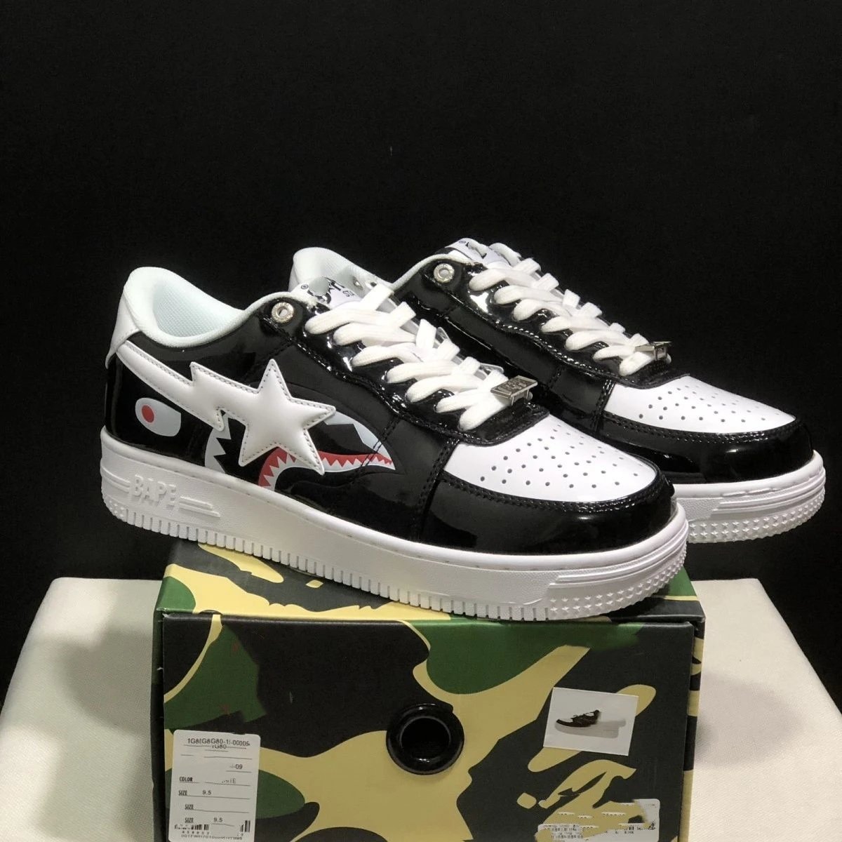 Shark & Monkey Patent Leather Skate Shoes