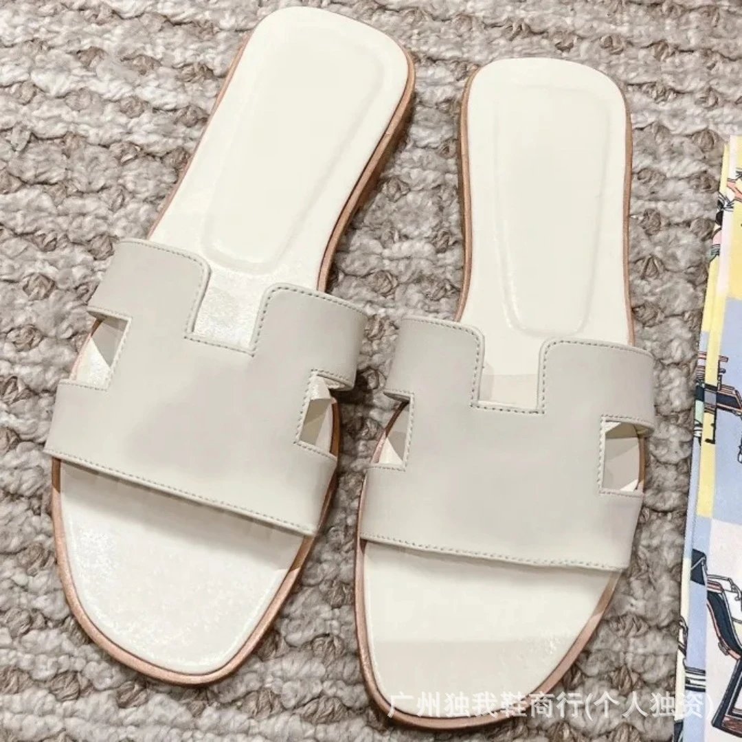Hermès Sandals Oran H-Cut Slide — All-inclusive sheep-pattern white