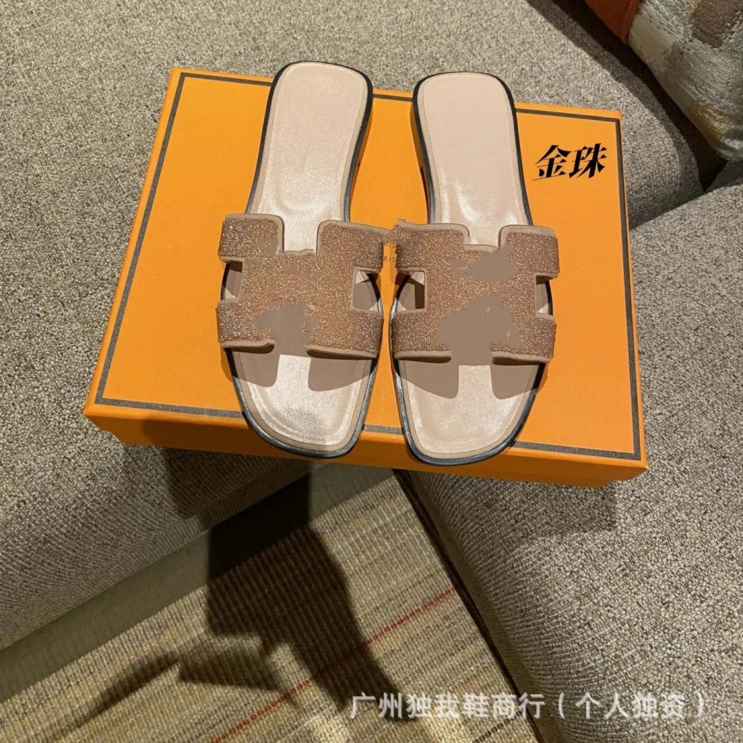 Hermès Sandals Oran H-Cut Slide — Golden Pearl
