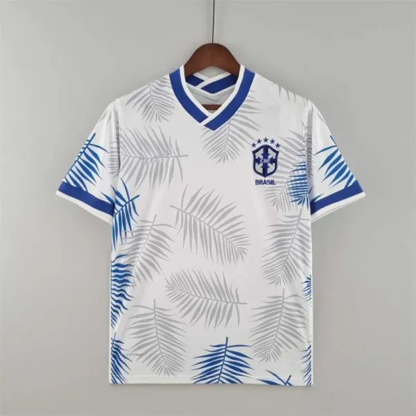 CBF Brazil 2023 Away Jersey White/Blue Palm Print Jersey - 1