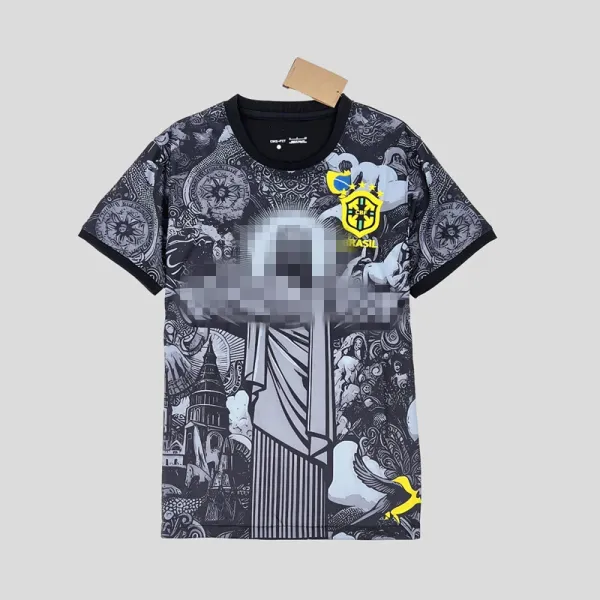 Brazil National Team x Digital Pionker Graphic Print Black T-Shirt - 1