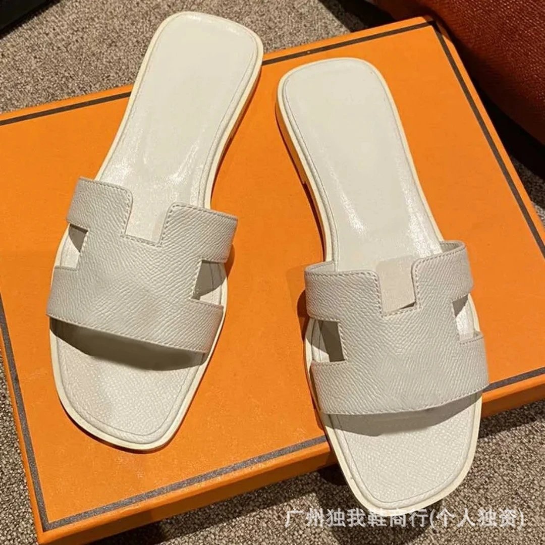Hermès Sandals Oran H-Cut Slide — Palm lines all white