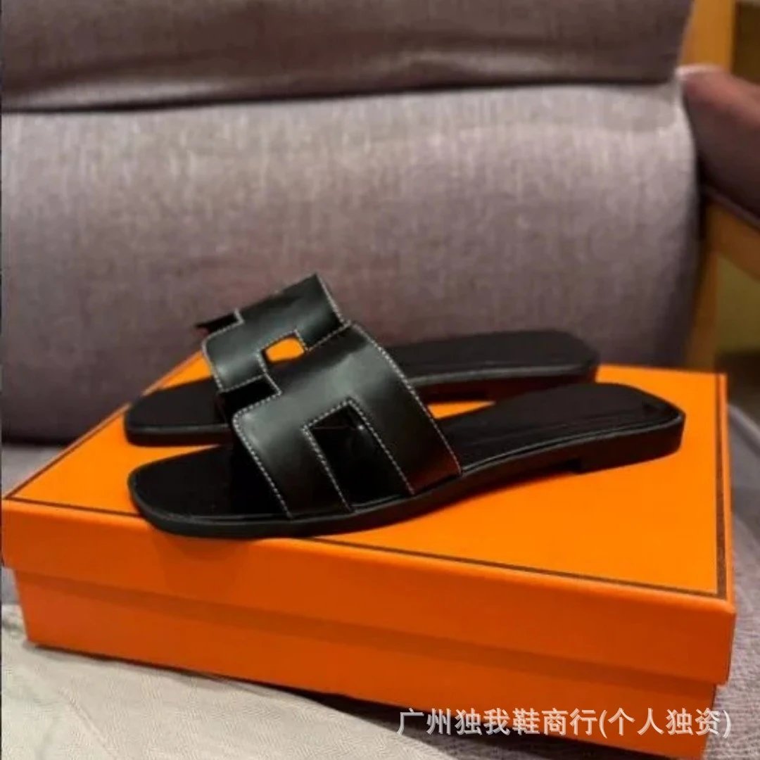 Hermès Sandals Oran H-Cut Slide — All-inclusive sheepskin black