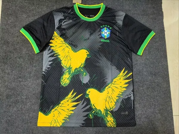CBF Brazil 2024 Away Jersey Black Yellow Green Jersey - 1