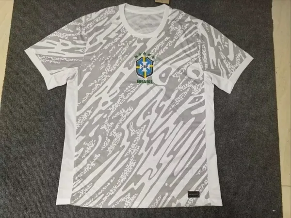 CBF Brazil 2024 Away Jersey Gray Abstract Print Jersey - 1