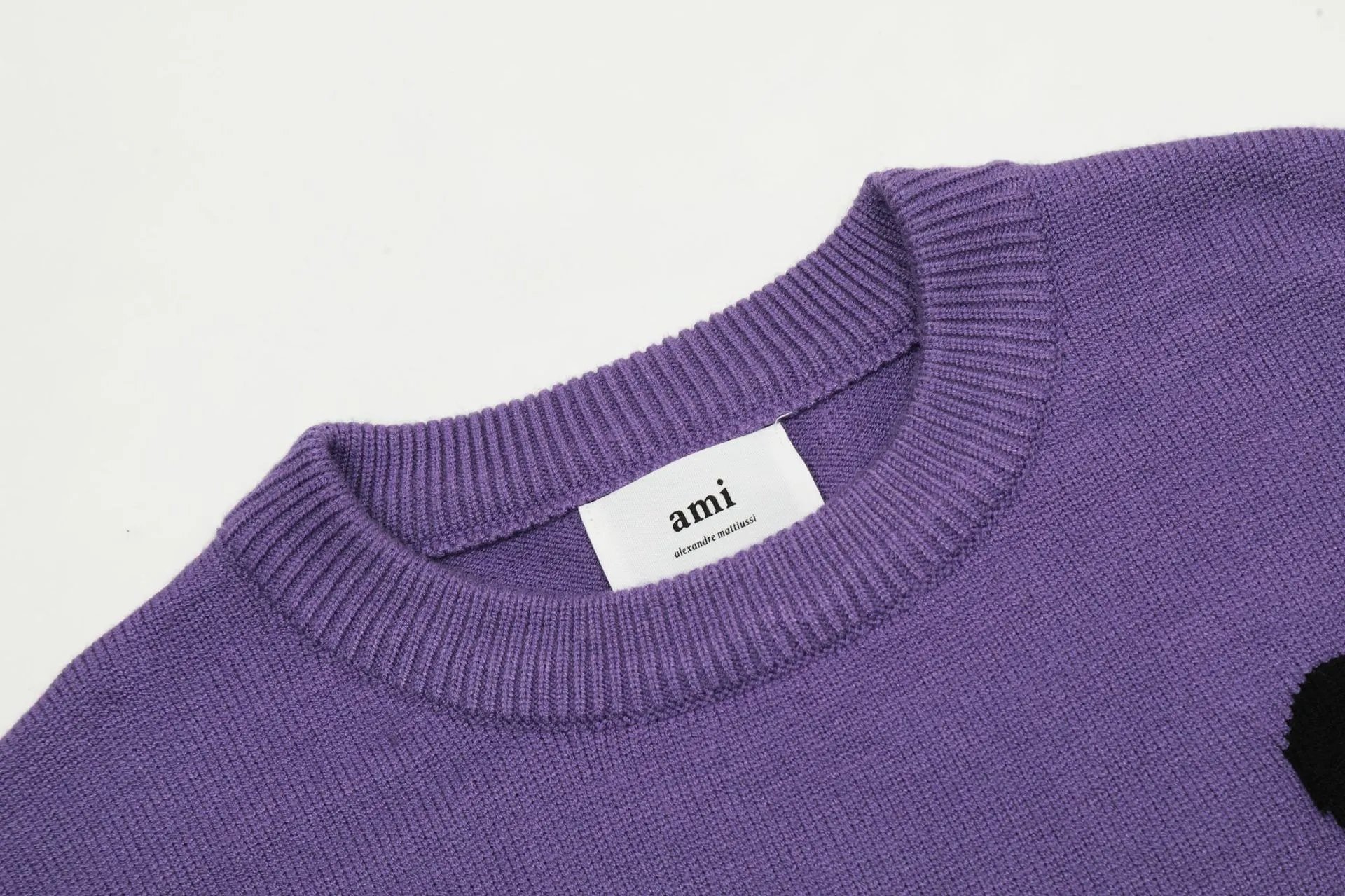 Ami Paris Heart Logo Knit Sweater Off-White - 34