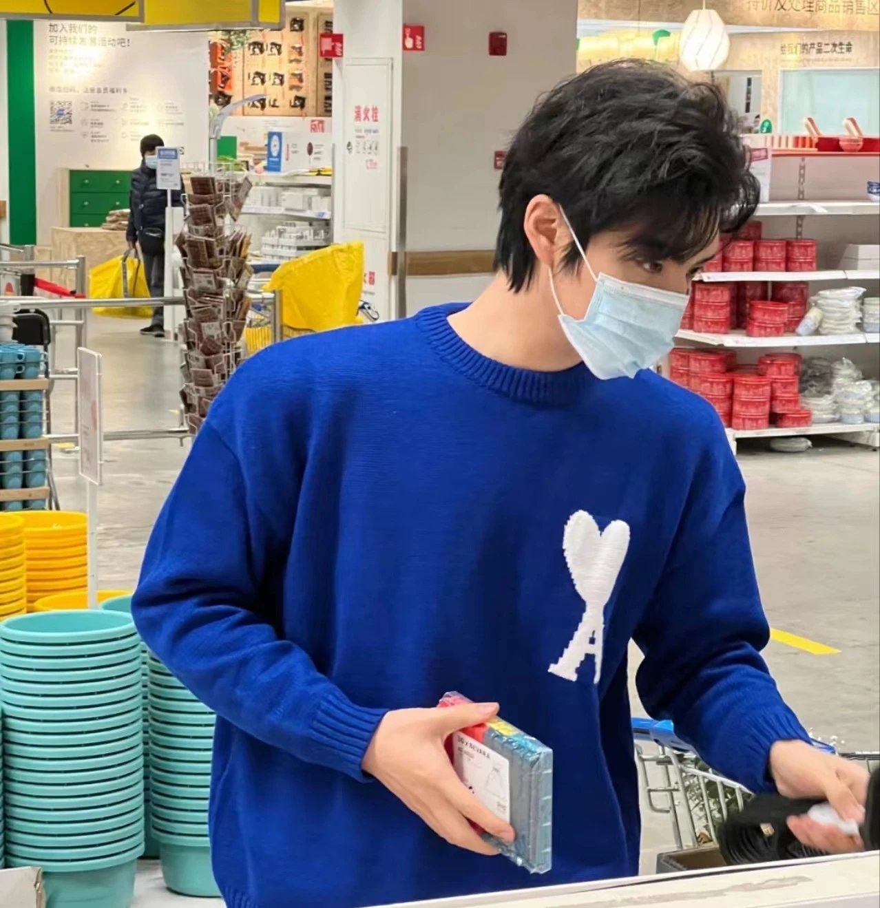 Ami Paris Heart Logo Knit Sweater Off-White - 47