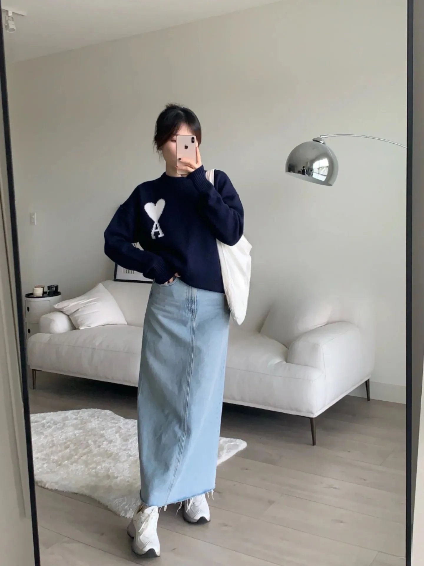 Ami Paris Heart Logo Knit Sweater Off-White - 38