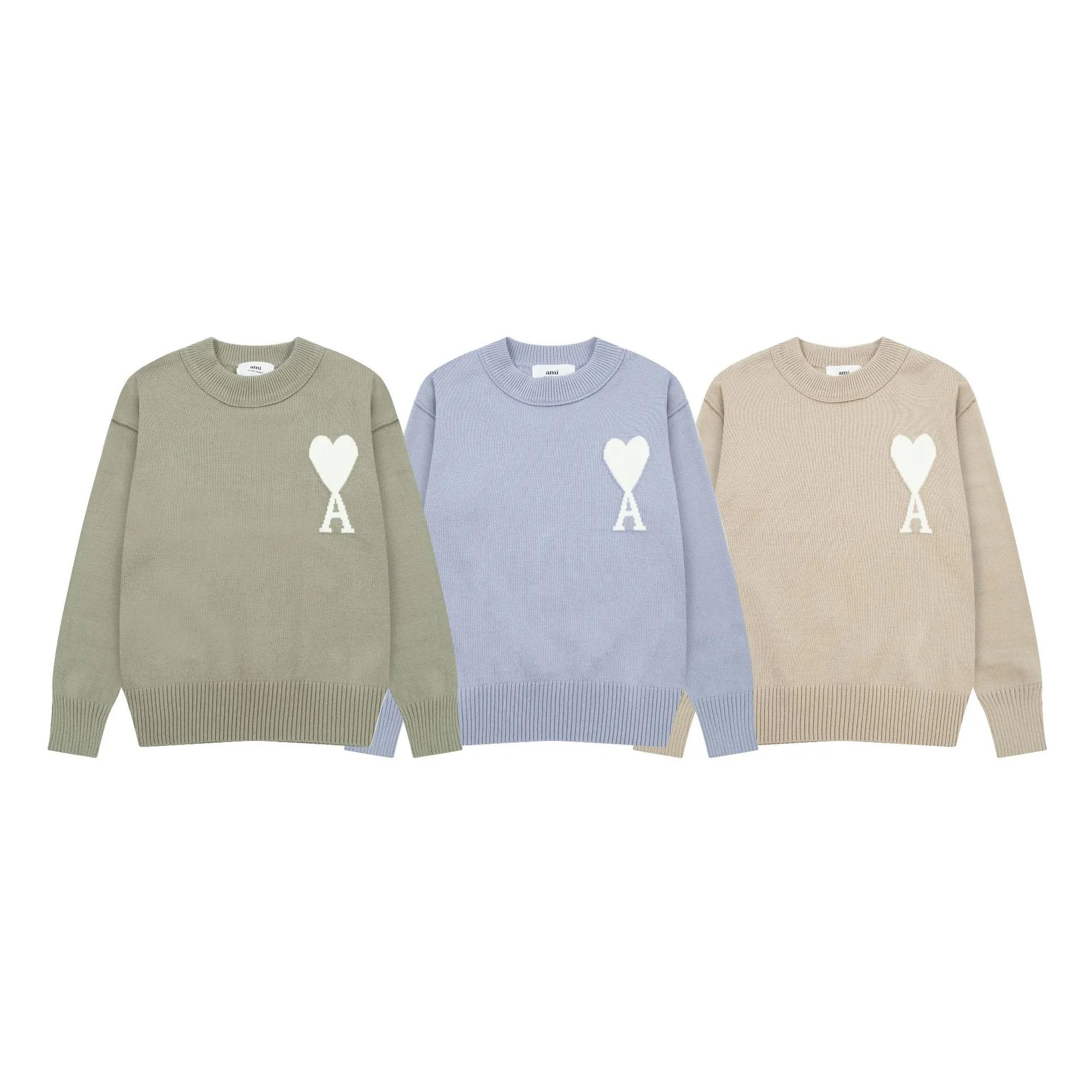 Ami Paris Heart Logo Knit Sweater Off-White - 33