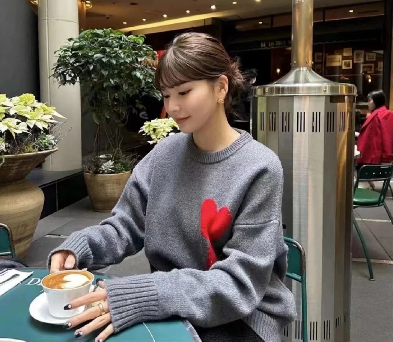 Ami Paris Heart Logo Knit Sweater Off-White - 44