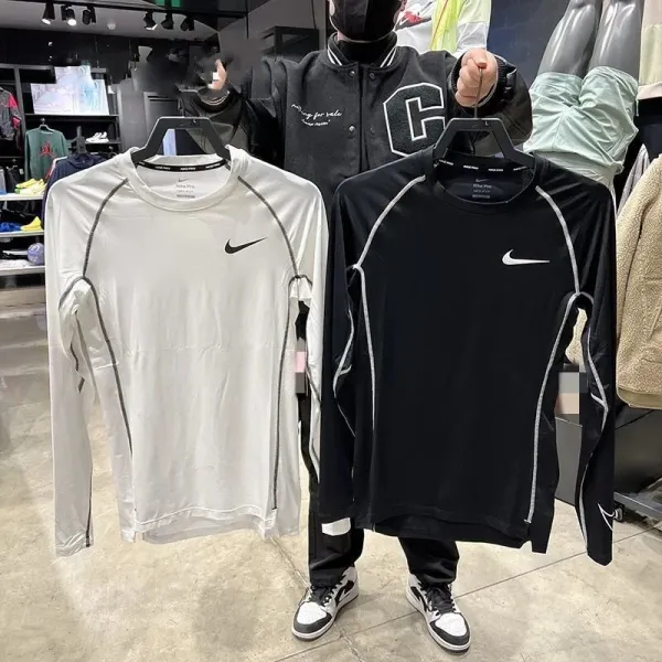 Nike Pro Base Layer Long Sleeve Gray Top - 5