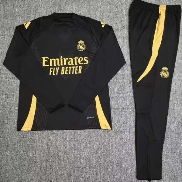 Real Madrid Training Tracksuit Black Gold - 1