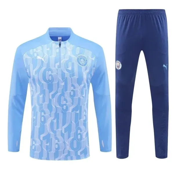 Puma Manchester City Training Tracksuit Light Blue/Navy - 1