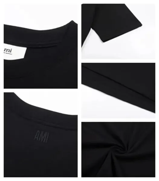 Ami Paris Heart Logo Navy T-Shirt - 6
