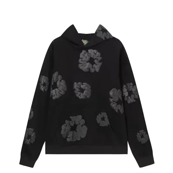 Maison Margiela x Reebok Classic Leather Floral Embroidered Black Hoodie - 1