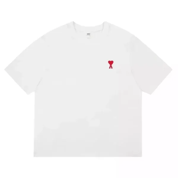 Ami Paris Heart Logo White T-Shirt - 1