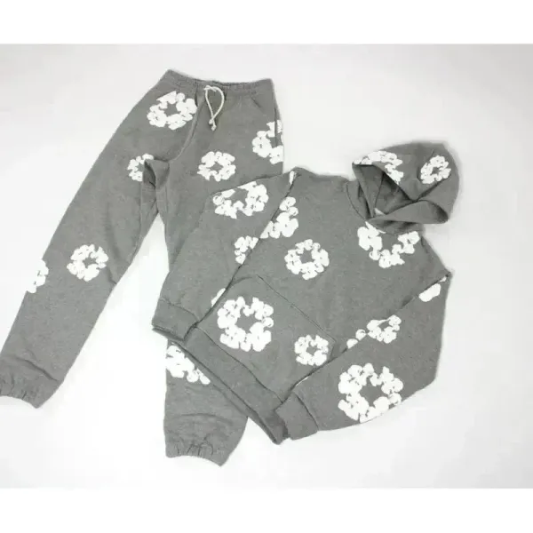 Off-White Floral Print Brown Sweatpants - 9