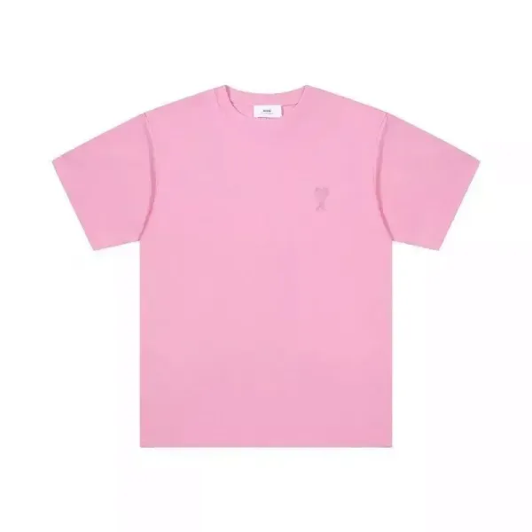 Ami Paris Classic Heart Logo T-Shirt Pink - 1