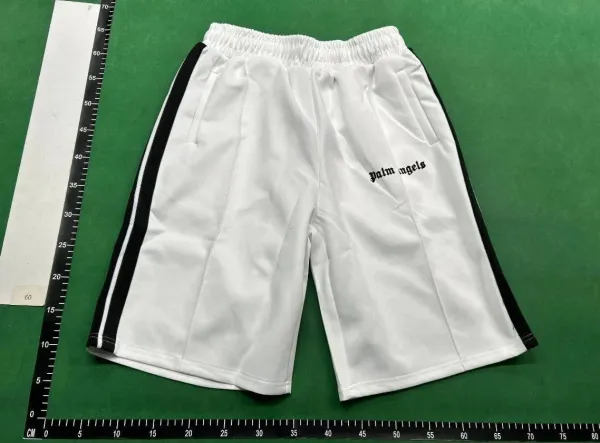 Palm Angels Track Shorts White with Black Stripes - 1