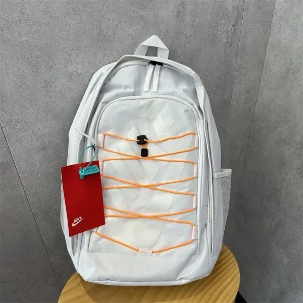 Nike Heritage Backpack White with Orange Webbing - 1