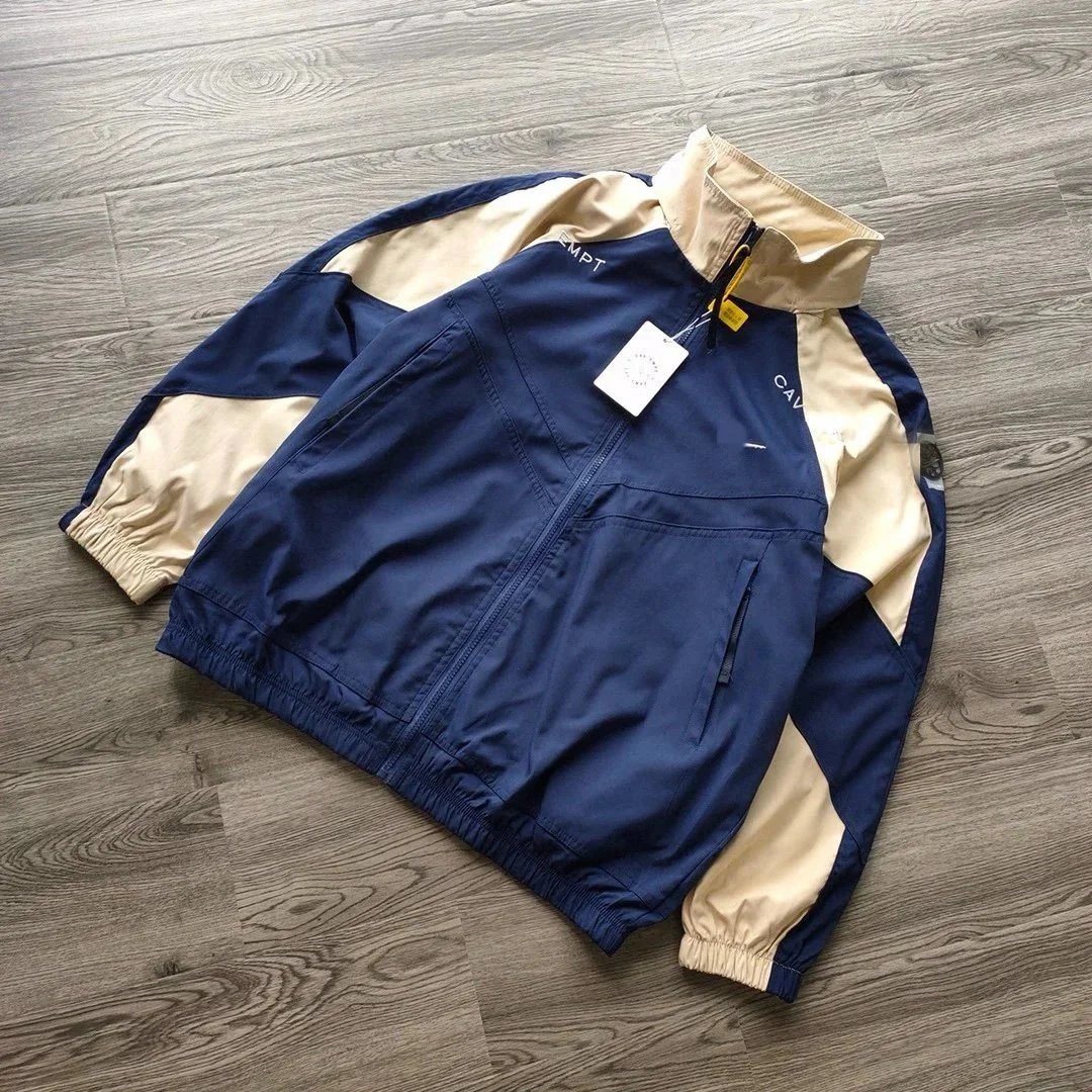 Cav Empt Windbreaker Jacket Navy and Beige - 6
